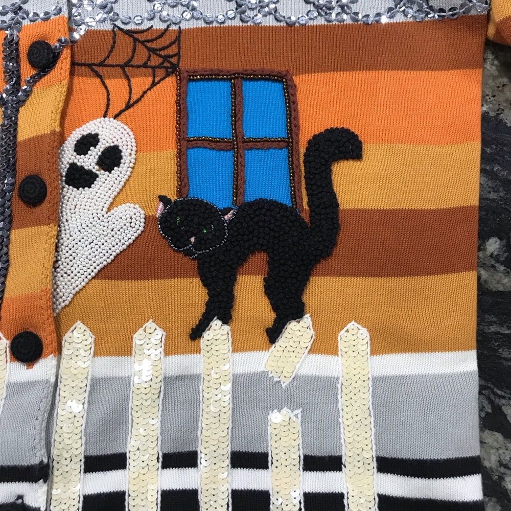 Vintage Michael Simon Halloween Cardigan Sweater ~ Women’s Medium *FIRM PRICE* - Picture 7 of 12